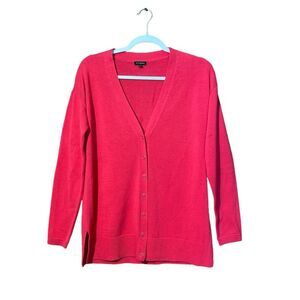 Talbots Cranberry Color Button Down Cotton Blend Knit Cardigan Women's Size XS